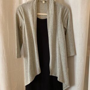 Haani New York Petite Two-Tone Knit Dress NWT | Black & Gray Layered Look PS